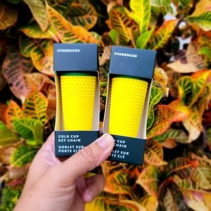 2 Pineapple Studded Starbucks Keychains